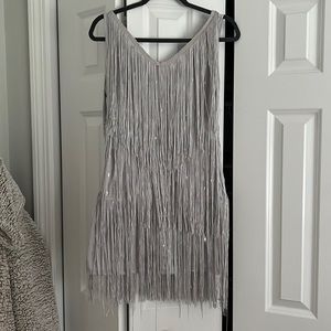 Silver fringe dress